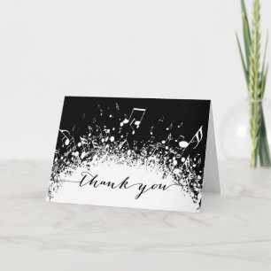 music thank you black and white explosion card