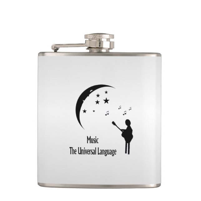 Music the Universal Language Hip Flask (Front)