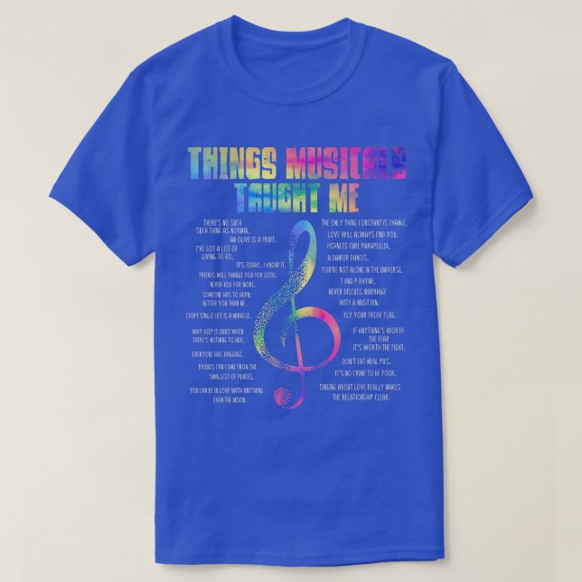 Music Theatre Things Musicals Taught Me Actor1981 T-Shirt (Design Front)