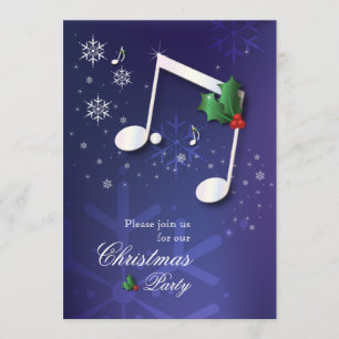 Music Theme Christmas Party Invitation