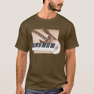 Music Theme Design T-shirt keyboard guitar