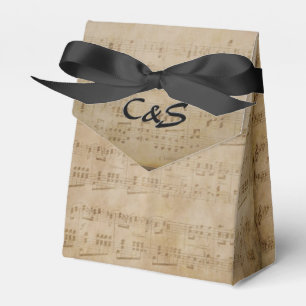 Music Theme Monogram Favour Boxes