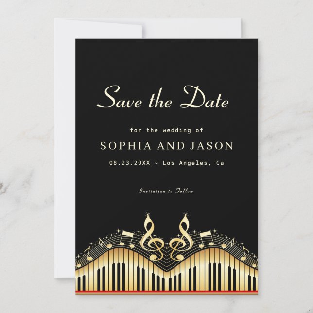 Music Theme  Save The Date (Front)