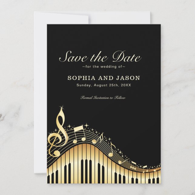 Music Theme  Save The Date (Front)