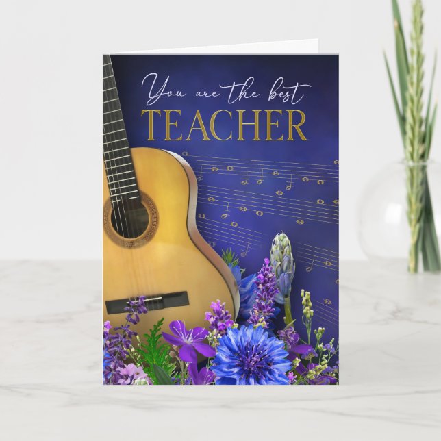 Music Theme Teacher Appreciation Card (Front)