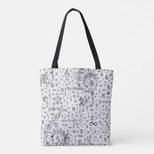 Music theme Tote Bag Music note piano bag