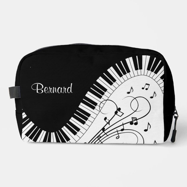  Music Theme Wedding Design w/ Name  Dopp Kit (Front)