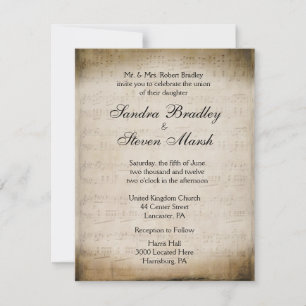 Music Theme Wedding Invitation
