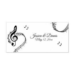 Music Theme Wedding or Event Rubber Stamp