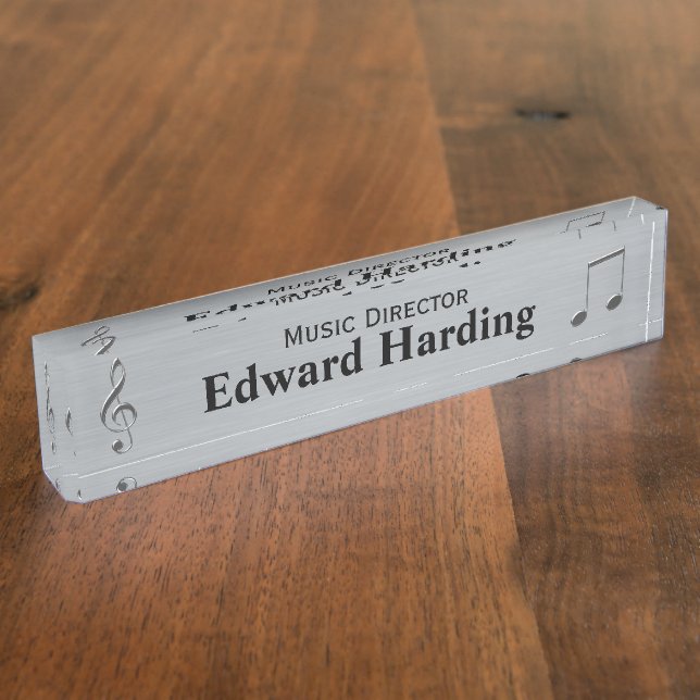 Music Themed Custom Desk Nameplate (Side)