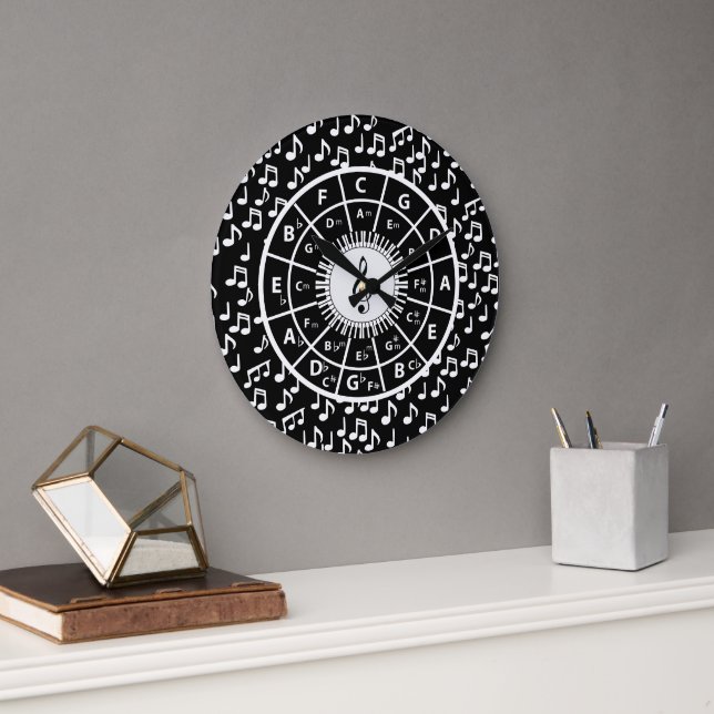 Music Themed design for the music lover Large Clock (Office)