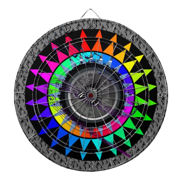 Music Themed Multi-Target Colour Crash Dartboard (Front)