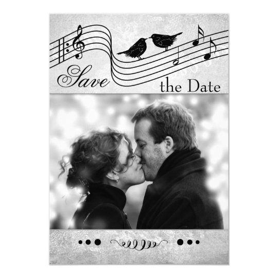 Music Themed Photo Save the Date Card