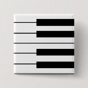 music-themed piano keys 15 cm square badge