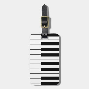 Music themed piano keys luggage tag