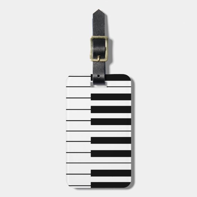 Music themed piano keys luggage tag (Front Vertical)