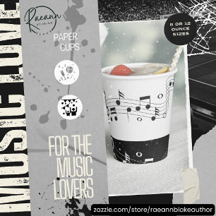 Music Themed Picnic & Party Paper Cups 