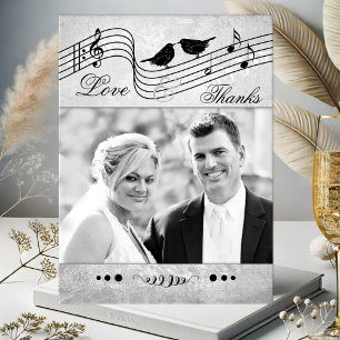 Music Themed Wedding Photo Thank You Postcard