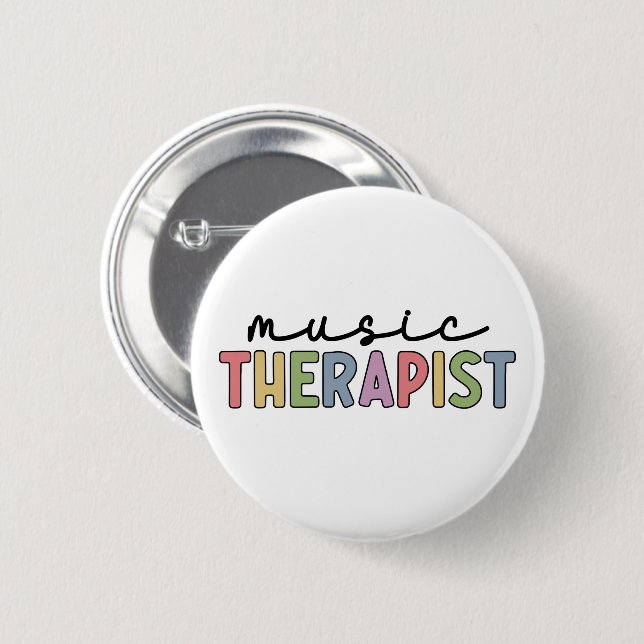 Music Therapist Retro Music Therapy Gifts 6 Cm Round Badge (Front & Back)