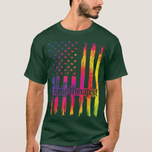 Music Therapist US Flag Music Therapy T-Shirt