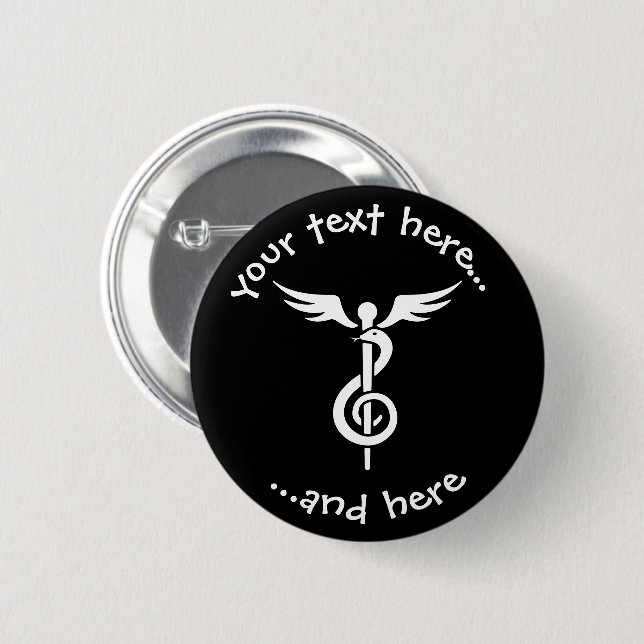 Music Therapy 6 Cm Round Badge (Front & Back)