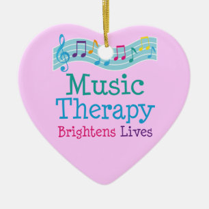 Music Therapy Brightens Lives Ceramic Ornament