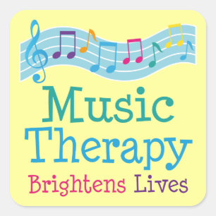 Music Therapy Brightens Lives Square Sticker
