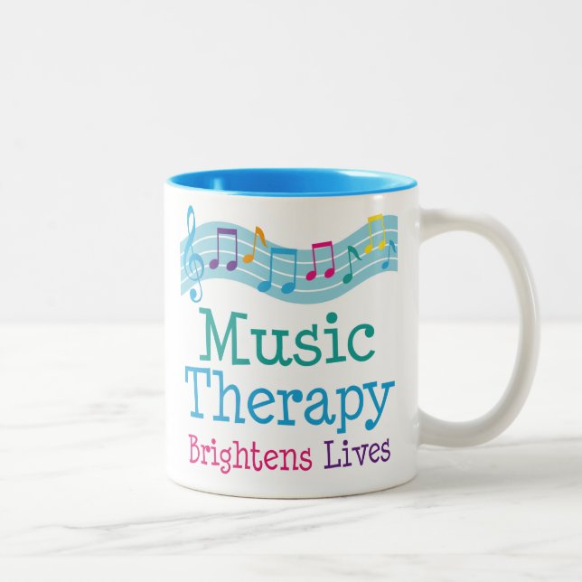 Music Therapy Brightens Lives Two-Tone Coffee Mug (Right)