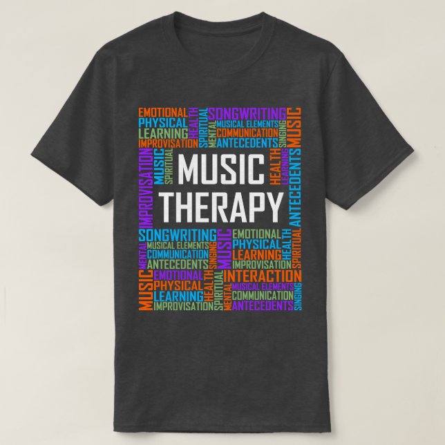 Music Therapy Words T-Shirt (Design Front)