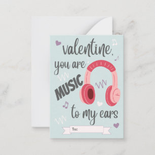 Music to my Ears Classroom Valentine's Day Card