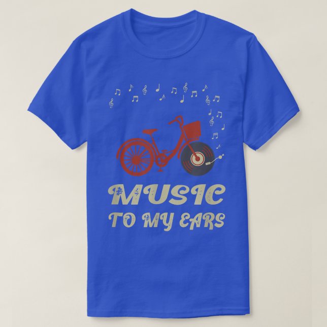 Music To My Ears Record Player Biking Vinyl1989 T-Shirt (Design Front)