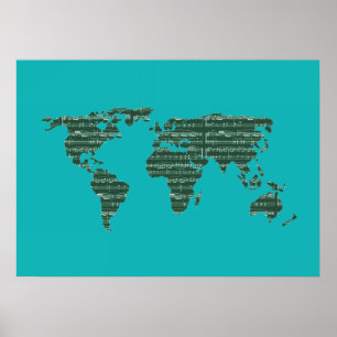 music to the world ~ maps poster