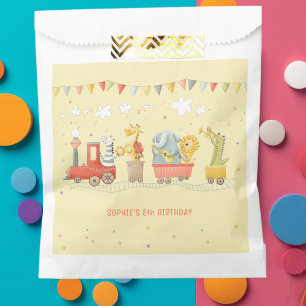 Music train with wild animals kids birthday favour bag