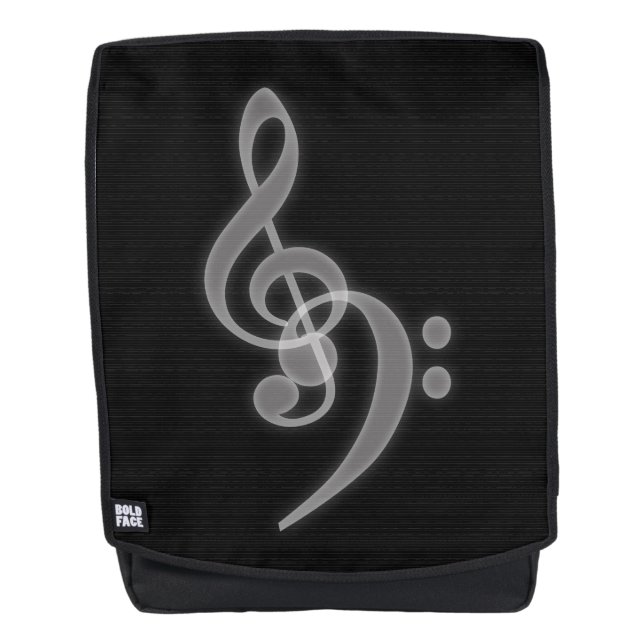 Music - Treble and Bass Clef Boldface Backpack (Front)