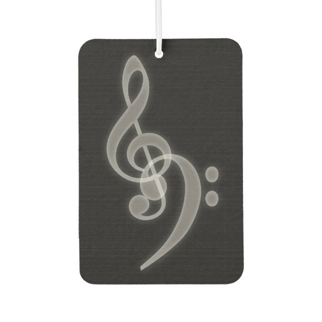 Music - Treble and Bass Clef Car Air Freshener (Front)