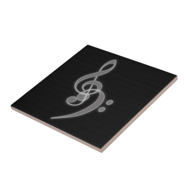 Music - Treble and Bass Clef Ceramic Tile (Side)