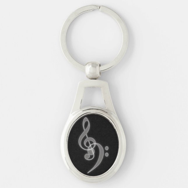 Music - Treble and Bass Clef Key Chain (Front)