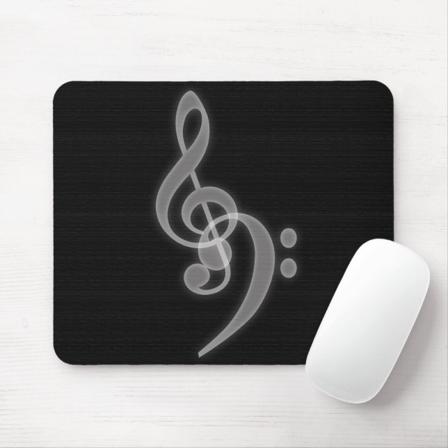 Music - Treble and Bass Clef Mouse Pad (With Mouse)