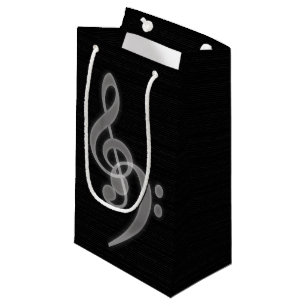 Music - Treble and Bass Clef Small Gift Bag