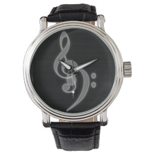 Music - Treble and Bass Clef Vintage Watch