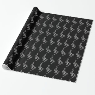 Music - Treble and Bass Clef Wrapping Paper