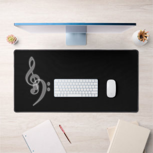 Music - Treble Bass Clef Desk Mat