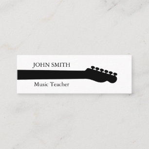 Music Treble Clef Chrome Personalised Mini Business Card