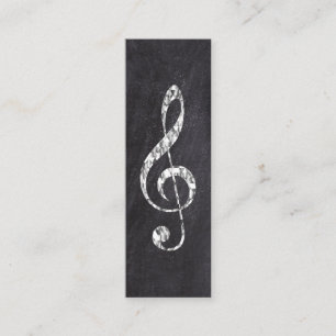 Music Treble Clef Chrome Personalised Mini Mini Business Card