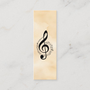 Music Treble Clef Chrome Personalised Mini Mini Business Card
