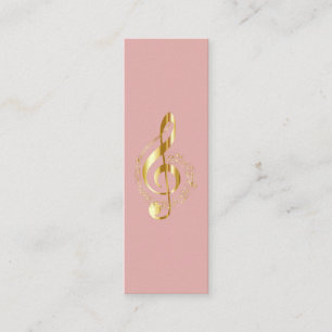 Music Treble Clef Chrome Personalised Mini Mini Business Card