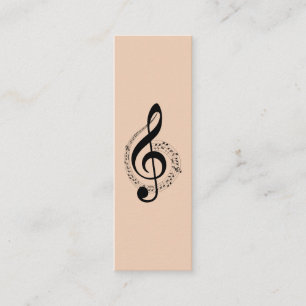 Music Treble Clef Chrome Personalised Mini Mini Business Card