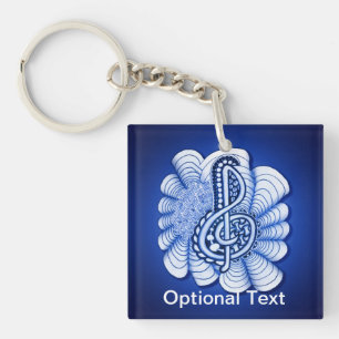 Music Treble Clef Decorative and Personalizable Key Ring