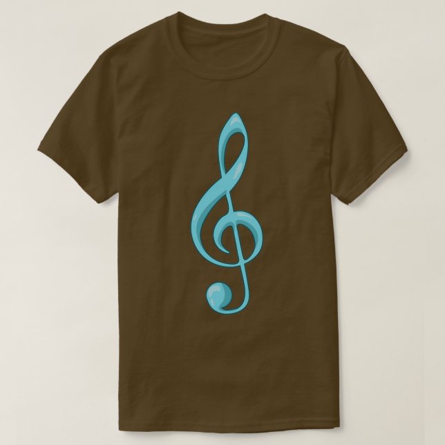 Music Treble Clef Piano Guitar  T-Shirt (Design Front)