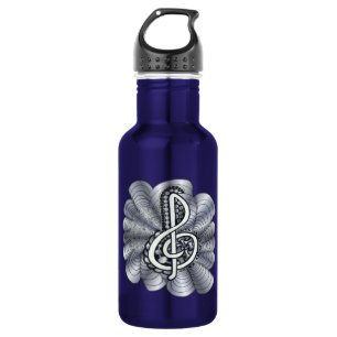 Music Treble Clef Silver 532 Ml Water Bottle